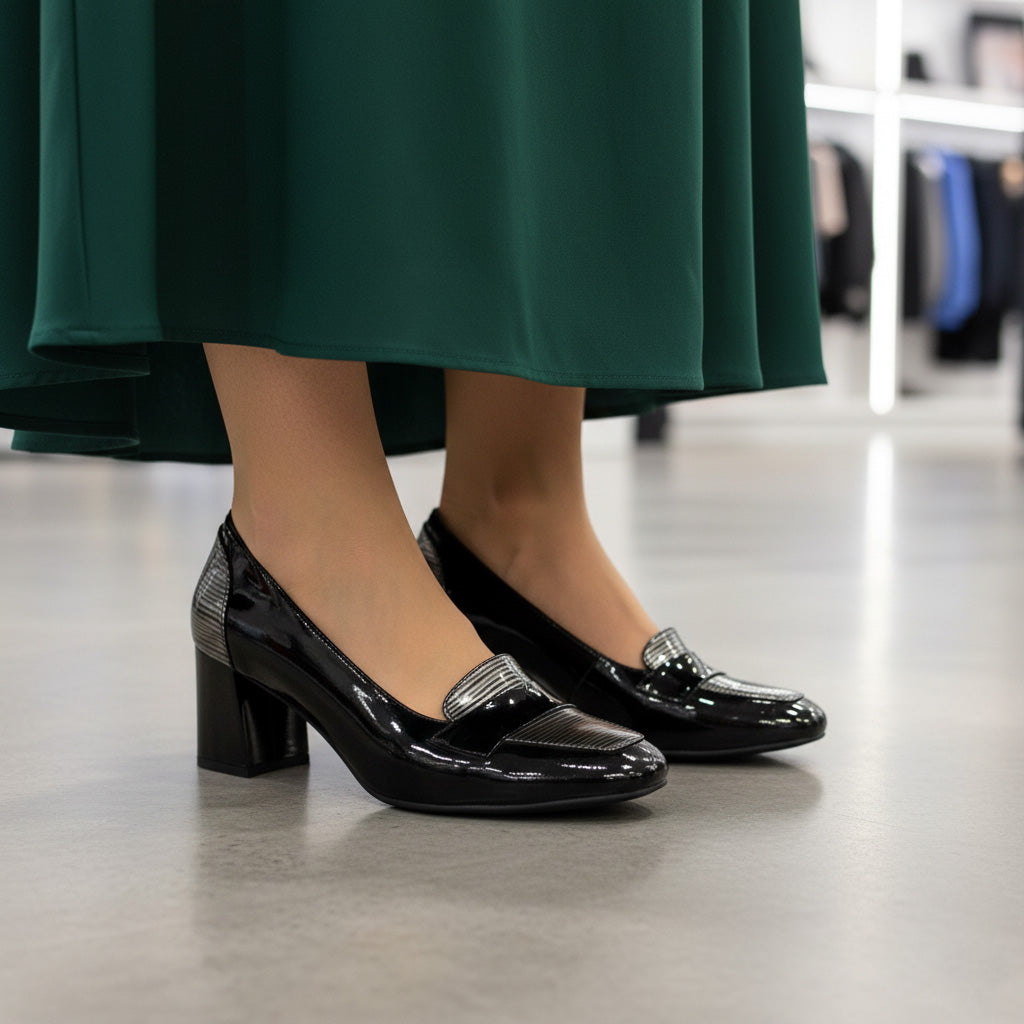 Pantofi eleganti dama din piele naturala l culoare negru l cod