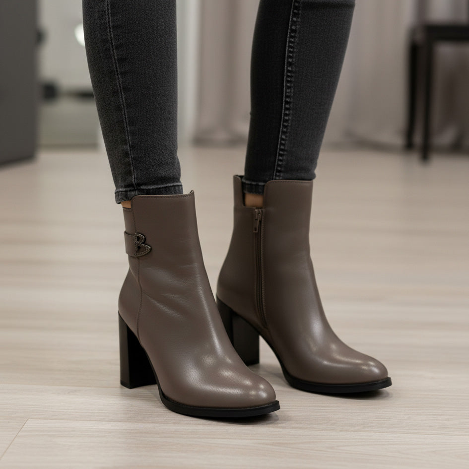 Ghete damă piele naturală l GRI I COD S515-Z691R-1