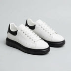 Pantofi sport bărbați PIELE NATURALA Culoare ALB-NEGRU