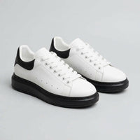 Pantofi sport bărbați PIELE NATURALA Culoare ALB-NEGRU