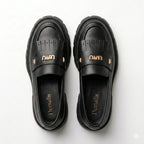 Mocasini damă din piele naturală, BOX, culoare NEGRU. COD 1310