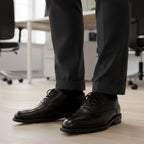 Pantofi bărbați din piele naturală l culoare  neagra l cod 1625