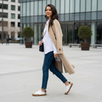 Pantofi 128 casual din piele naturala culoare alb-bej