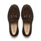 Mocasini Damă Premium din Piele Întoarsă Maro Ciocolată cu Talpă Groasă – TN cod 132