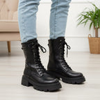 Ghete damă piele naturală l P210.101 I NEGRU