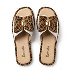 Slapi / Saboti dama piele intoarsa naturală. cod SAB2. culoare ANIMAL PRINT