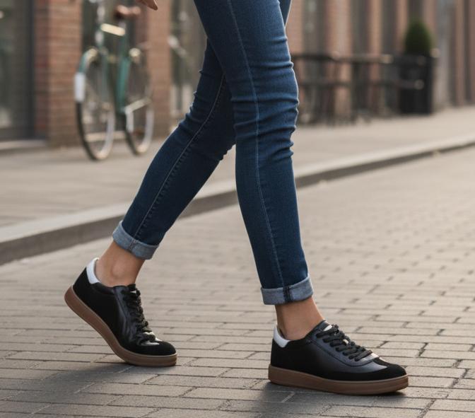 Pantofi 128 casual din piele naturala culoare NEGRU