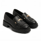 Mocasini damă din piele naturală, BOX, culoare NEGRU. COD 1310