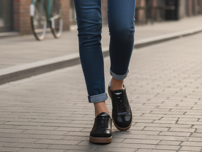 Pantofi 128 casual din piele naturala culoare NEGRU