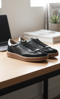 Pantofi 128 casual din piele naturala culoare NEGRU