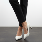 Pantofi eleganti dama din piele naturala l culoare alba l cod B795-T48