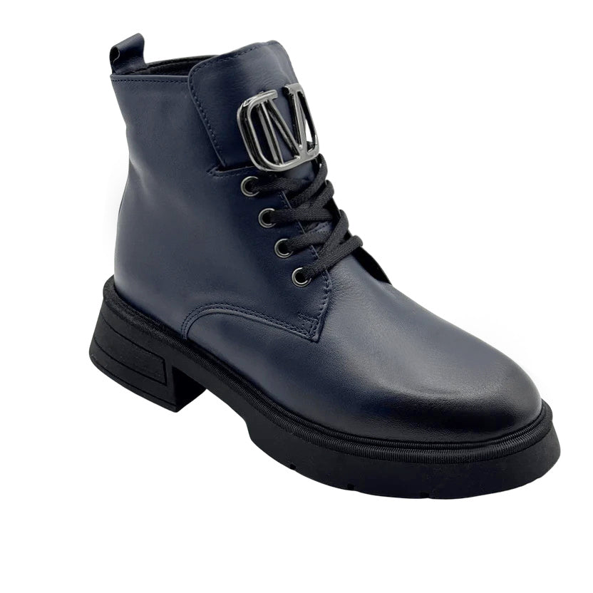 Ghete de damă din piele naturală | 730 Culoare bleumarin