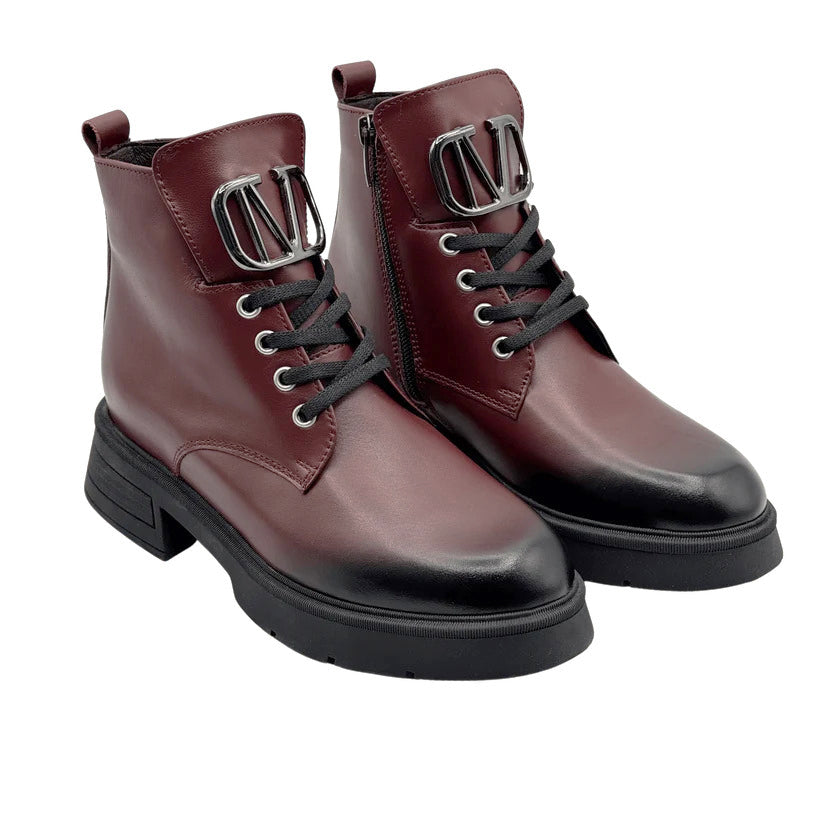 Ghete de damă din piele naturală | 730 Culoare visinie