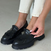 Mocasini damă negri din piele naturală 131