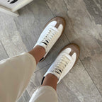 Pantofi 128 casual din piele naturala culoare alb-bej