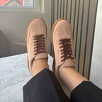 Pantofi 128 casual din piele naturala culoare roz pudra