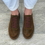 Pantofi 128 casual din piele naturala culoare maro