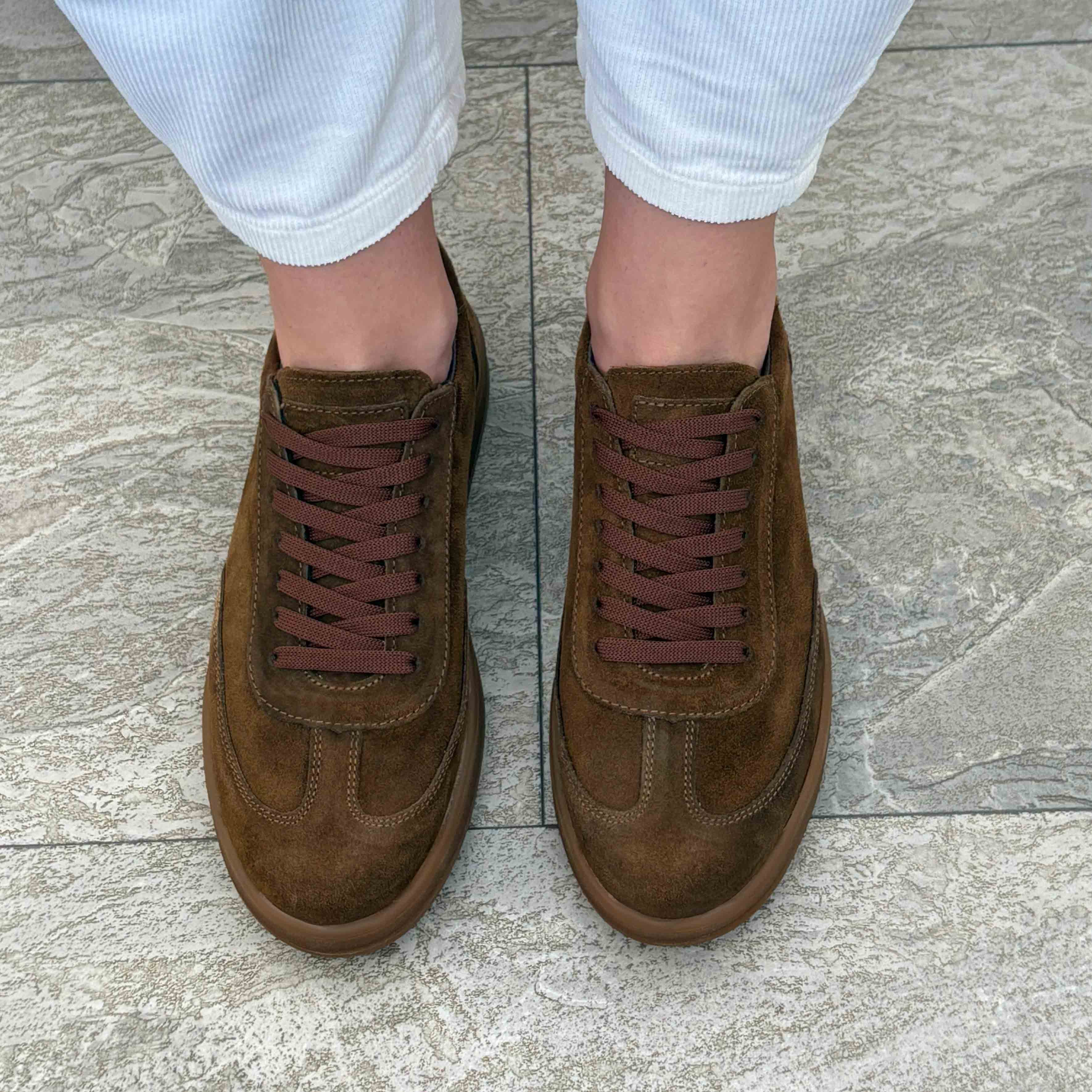 Pantofi 128 casual din piele naturala culoare maro