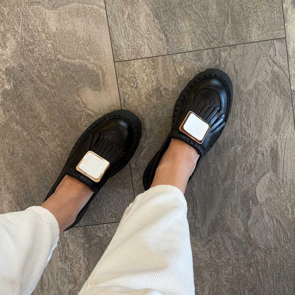Mocasini damă culoare neagra din piele naturală cod 139 negru