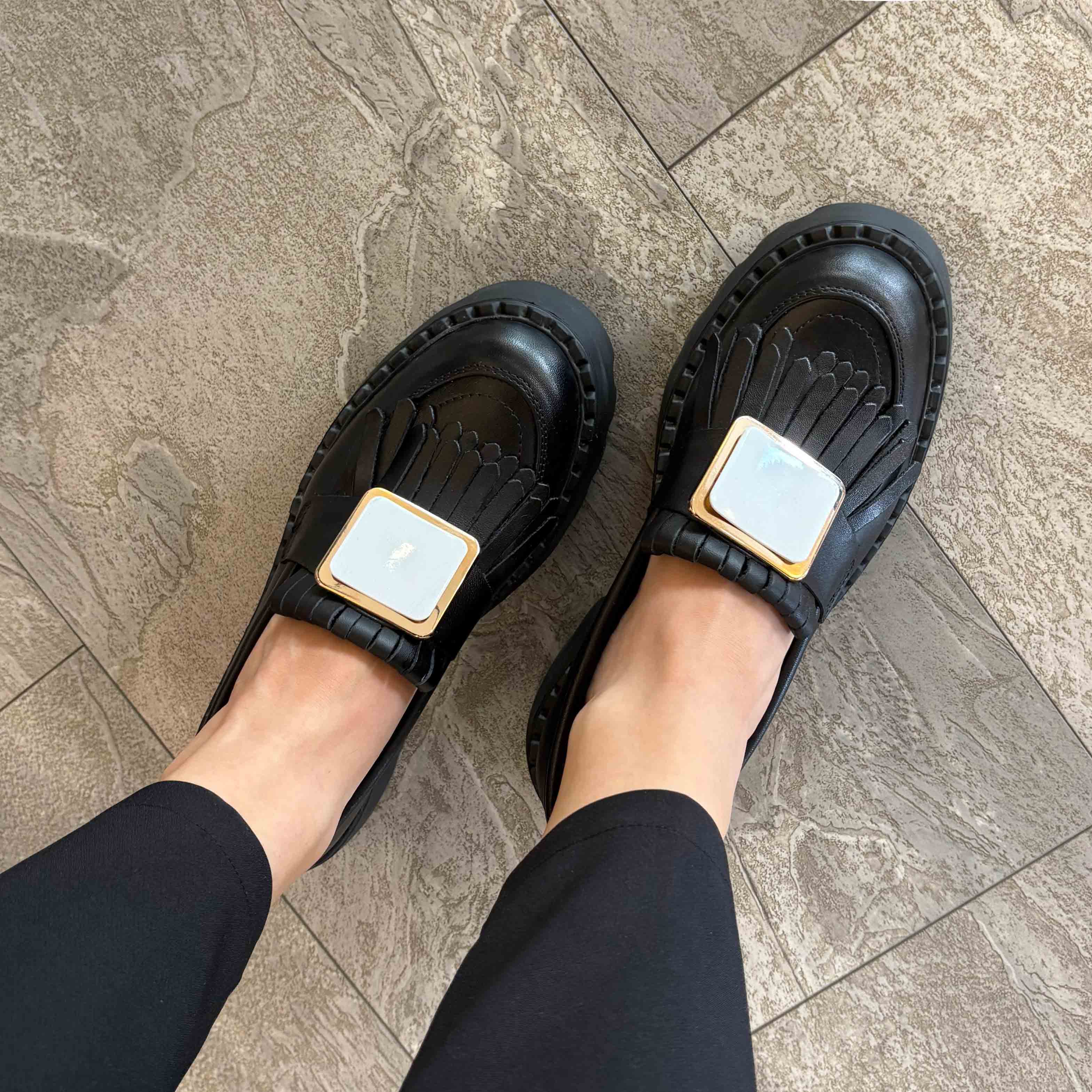 Mocasini damă culoare neagra din piele naturală cod 139 negru