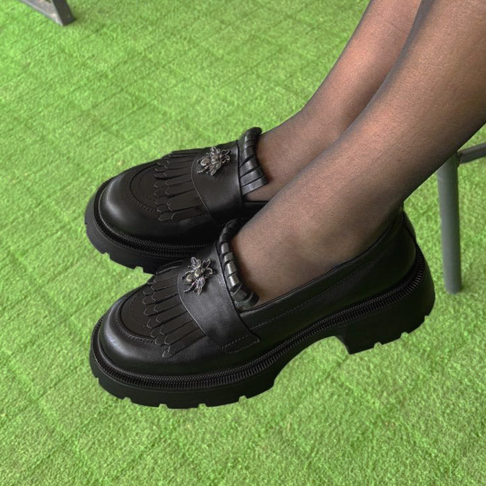 Mocasini damă negri din piele naturală 131