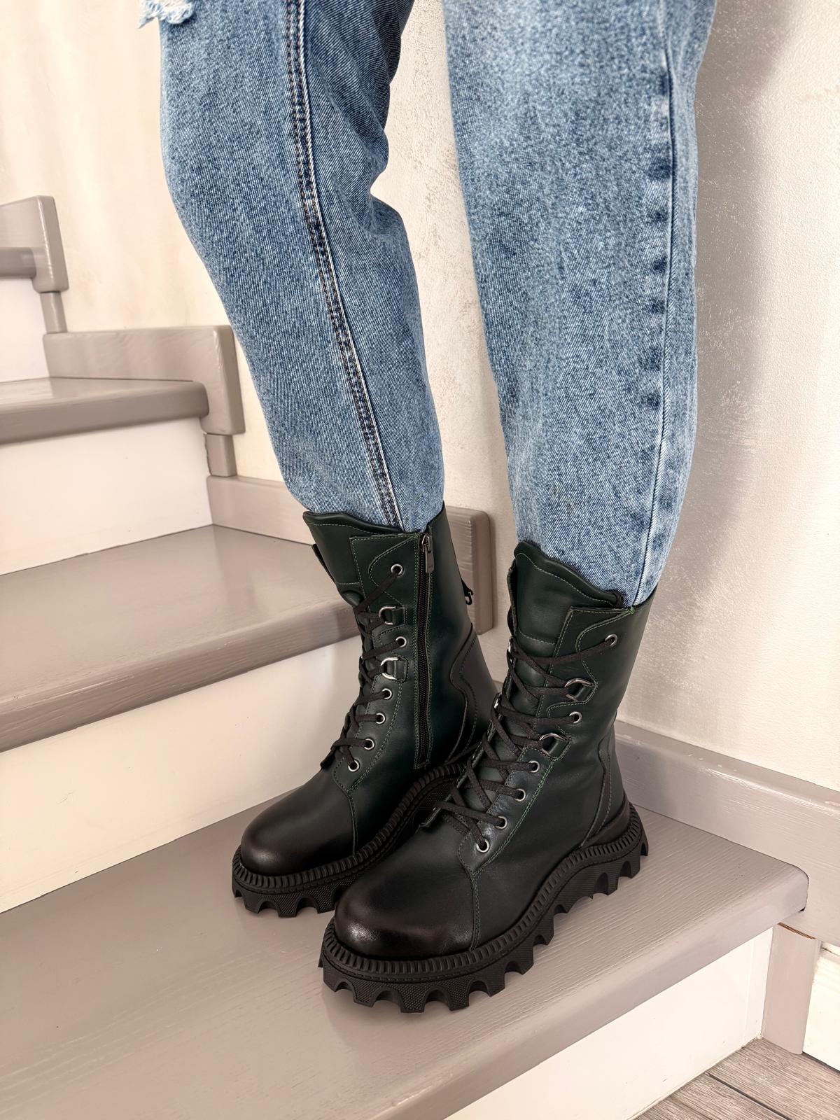 Ghete damă piele naturală | 799 verde