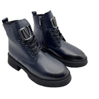 Ghete de damă din piele naturală | 730 Culoare bleumarin