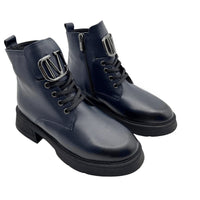 Ghete de damă din piele naturală | 730 Culoare bleumarin