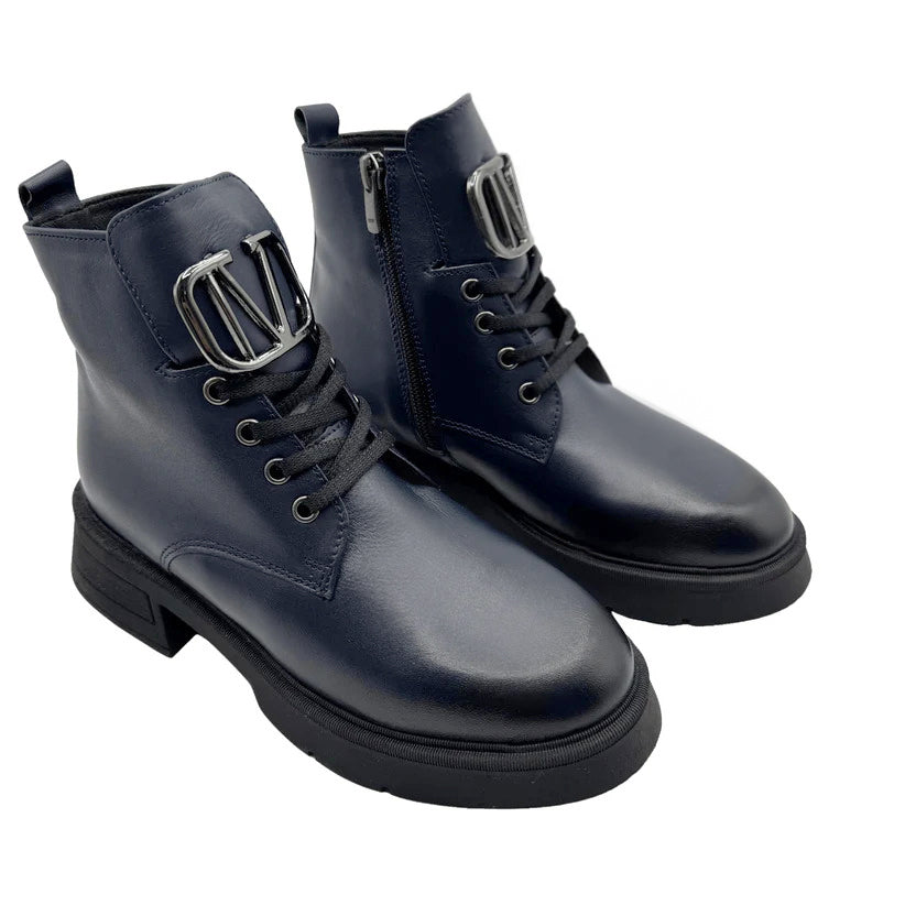 Ghete de damă din piele naturală | 730 Culoare bleumarin