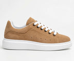 Pantofi sport bărbați PIELE INTOARSA naturală 4101 Culoare BEJ-ALB