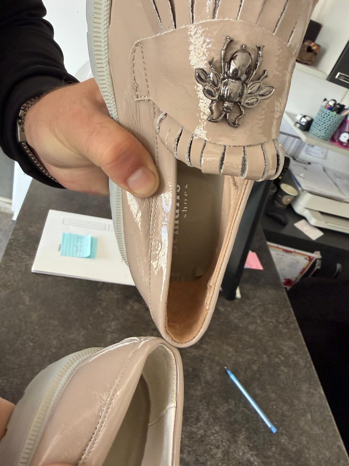 Mocasini damă culoare nude din piele naturală lacuita cod 131 OUTLET