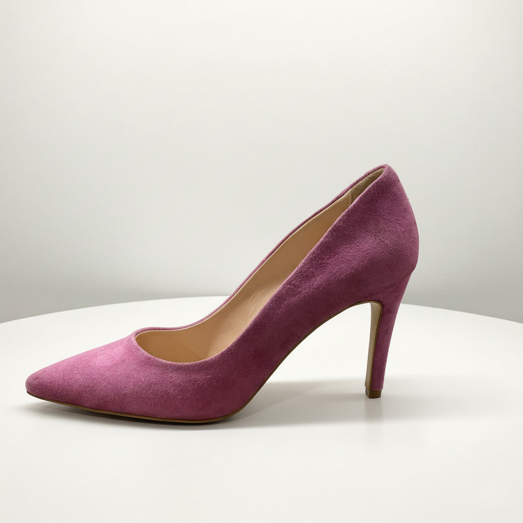 Pantofi eleganti dama din piele intoarsa naturala l culoare roz l cod