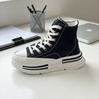 Ghete damă piele naturală + textil l TENISI 121 I albastru