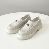 Mocasini damă culoare alb natur din piele naturală 129