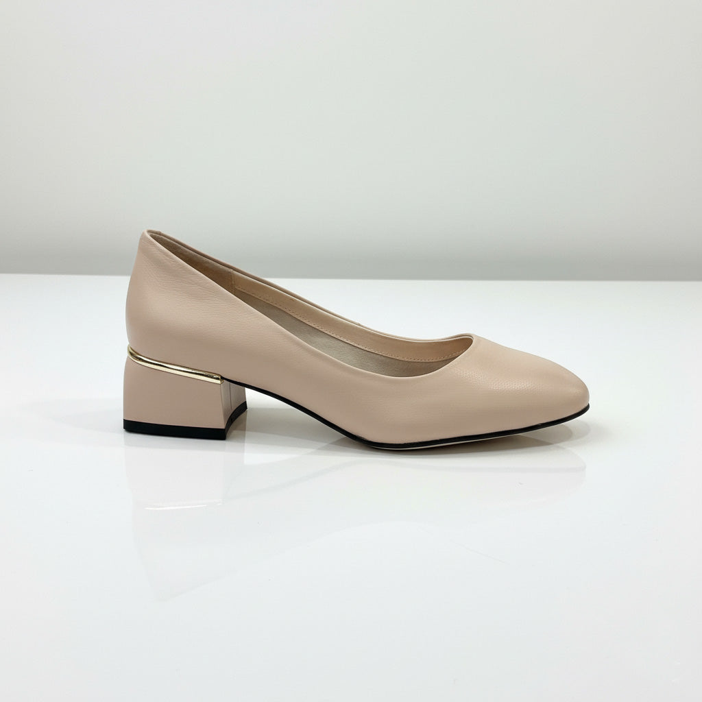 Pantofi eleganti dama din piele naturala l culoare bej l cod