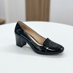 Pantofi eleganti dama din piele naturala lacuita l culoare negru l cod