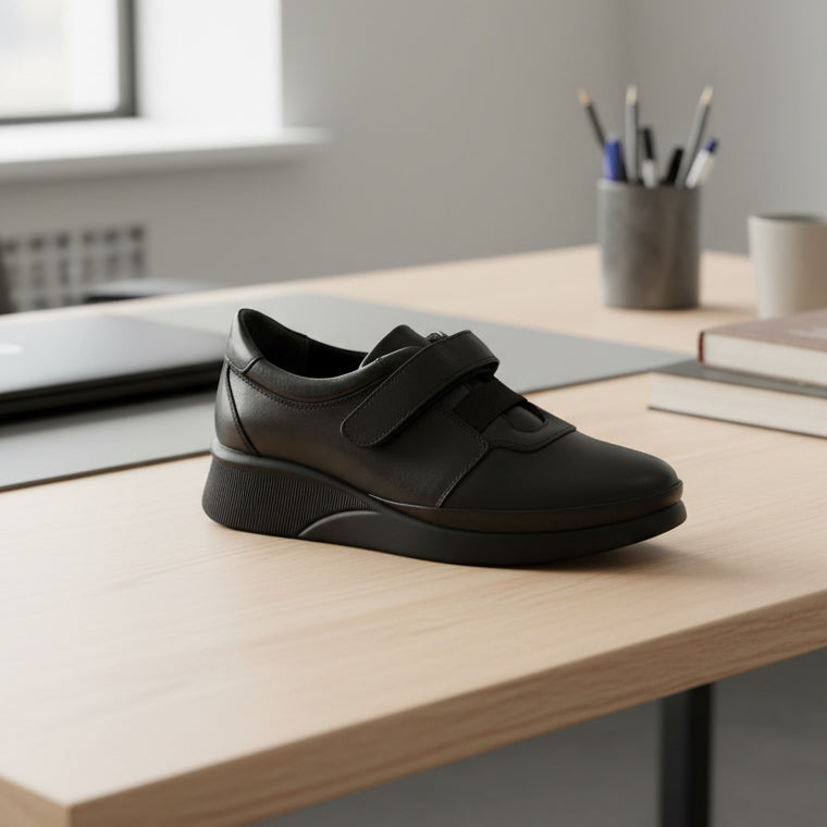 Pantofi din piele naturala l cod  l culoare neagra