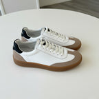 Pantofi 128 casual din piele naturala culoare alb-bej