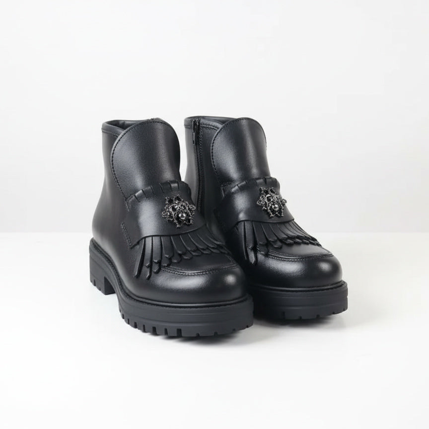 Ghete damă piele naturală  | cod 743-florenza culoare neagra