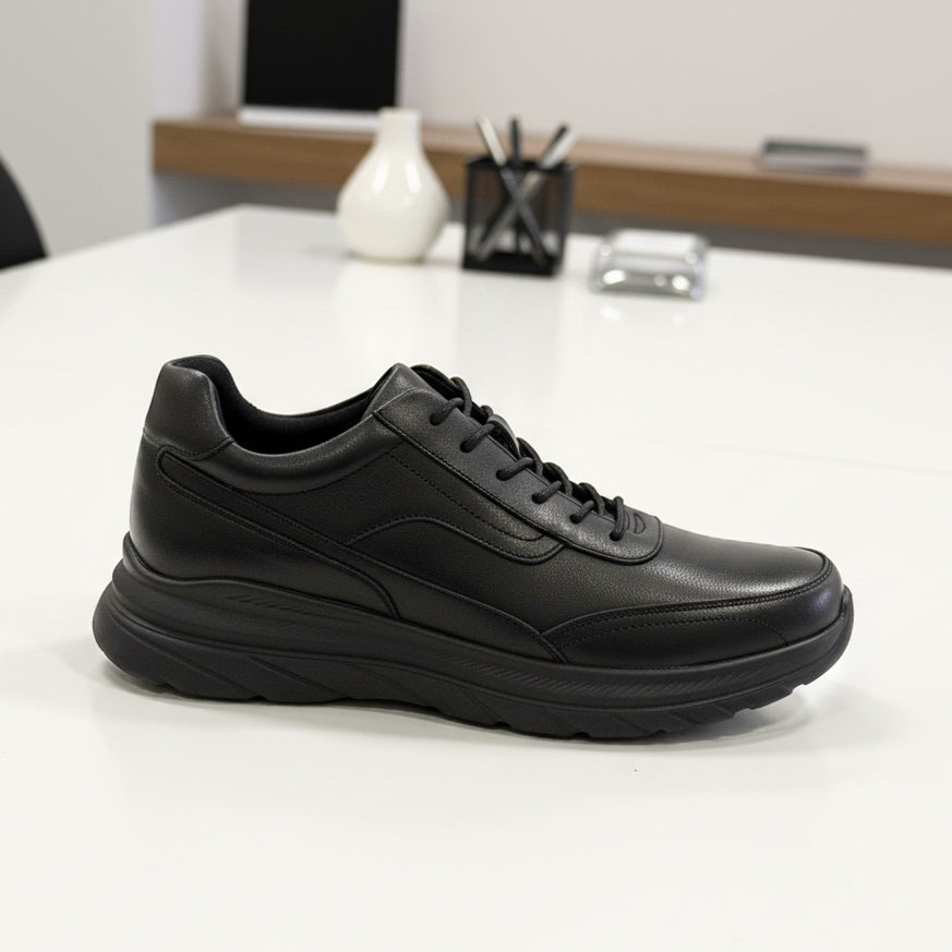 Pantofi bărbați din piele naturală l culoare  neagra l cod