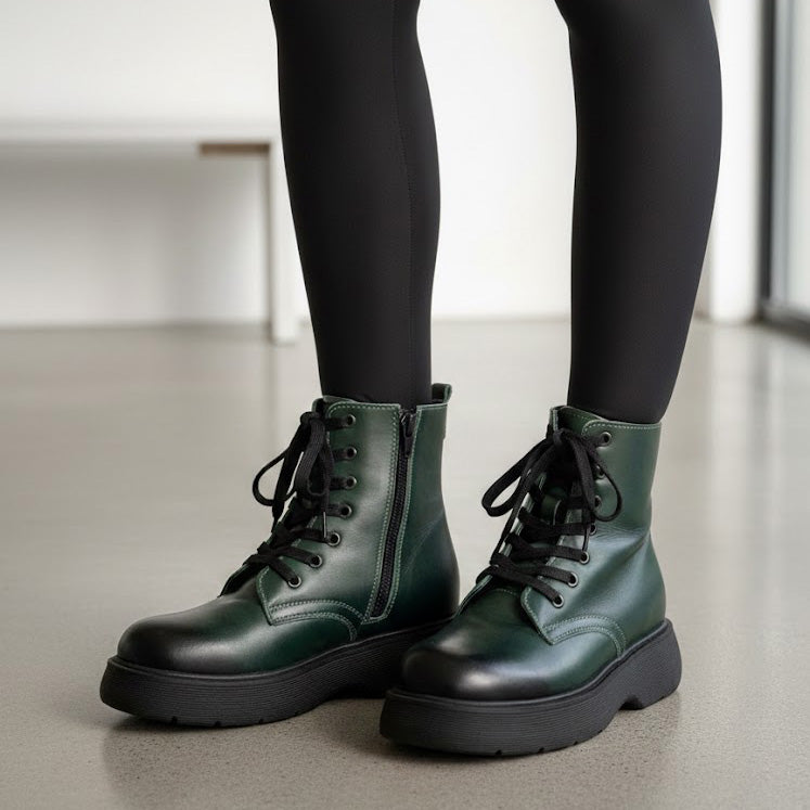 Ghete damă piele naturală 795 verde