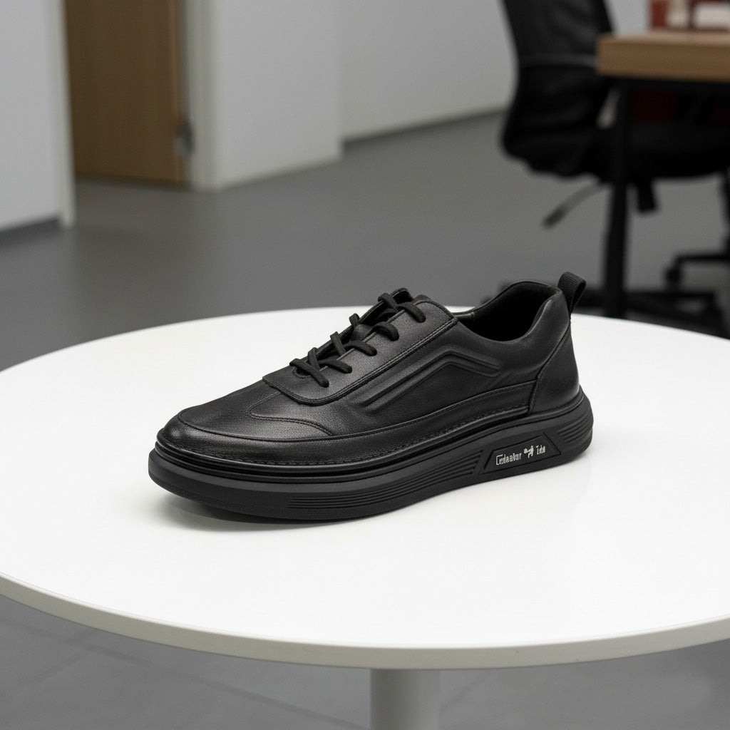 Pantofi bărbați din piele naturală l culoare  neagra l cod