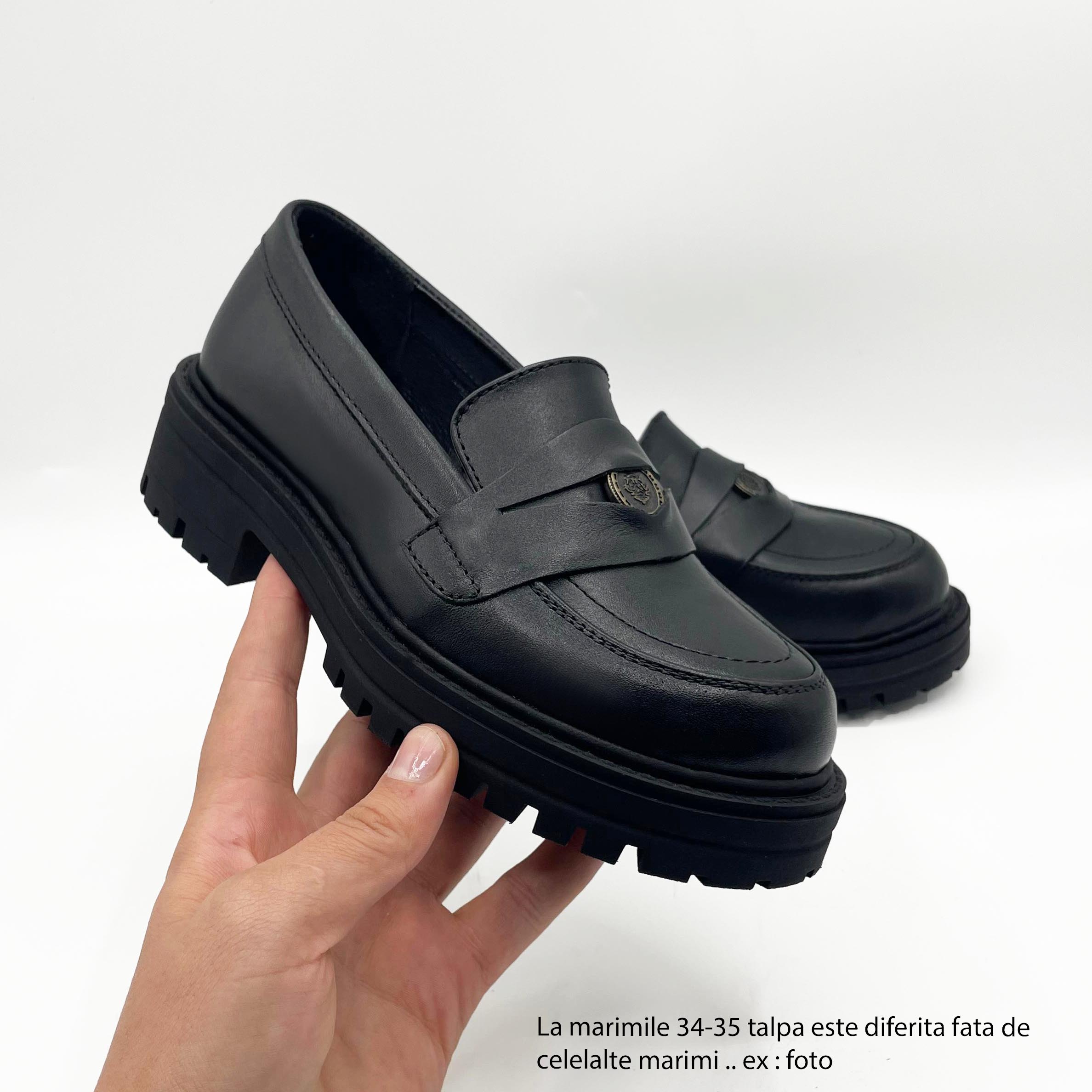 Mocasini damă culoare negru din piele naturală 129