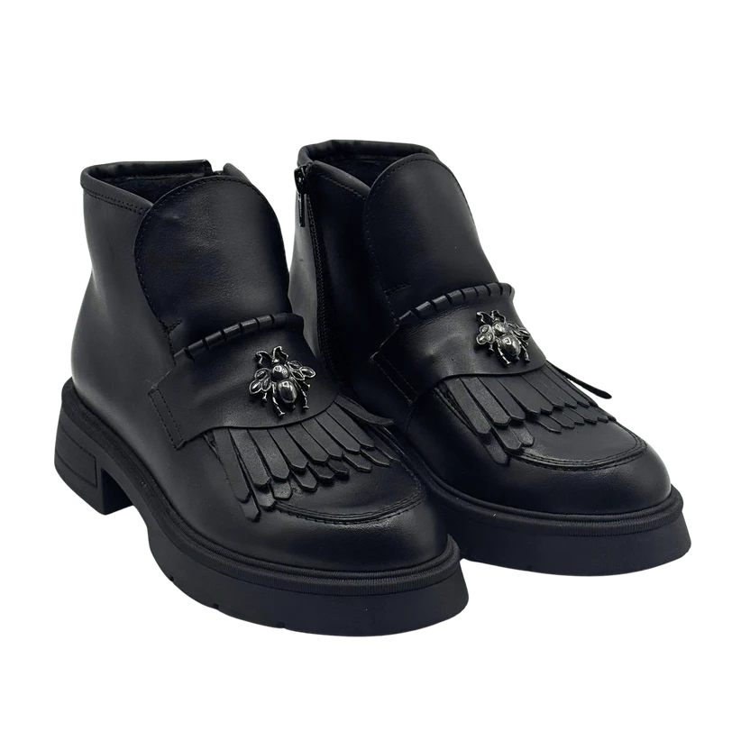 Ghete damă piele naturală  natur | cod 743 culoare neagra