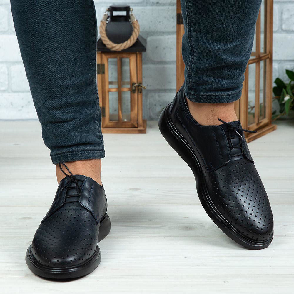 Pantofi Casual Barbati Piele Naturala 558 G Blue
