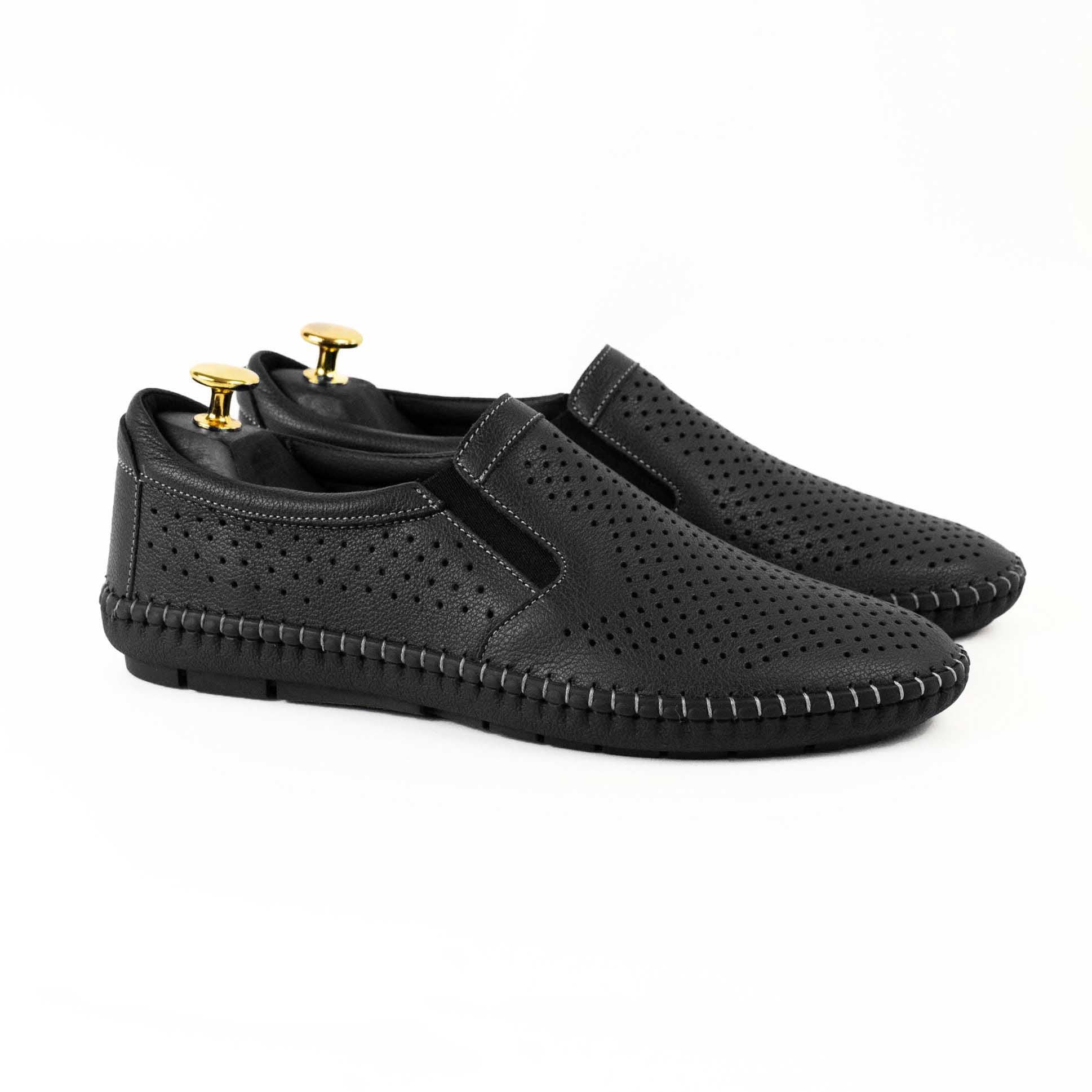 Mocasini Barbati Piele Naturala 600 Negru 0141