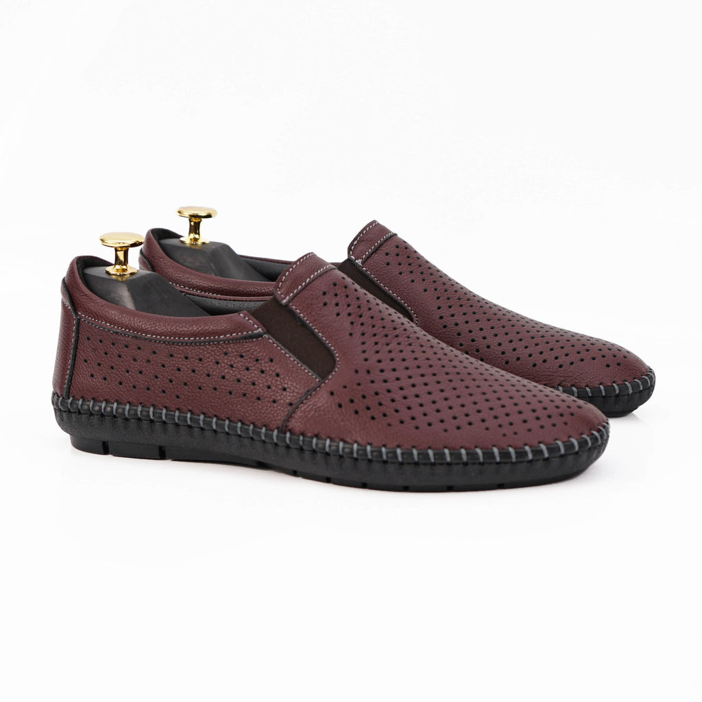 Mocasini Barbati Piele Naturala 600 Visiniu