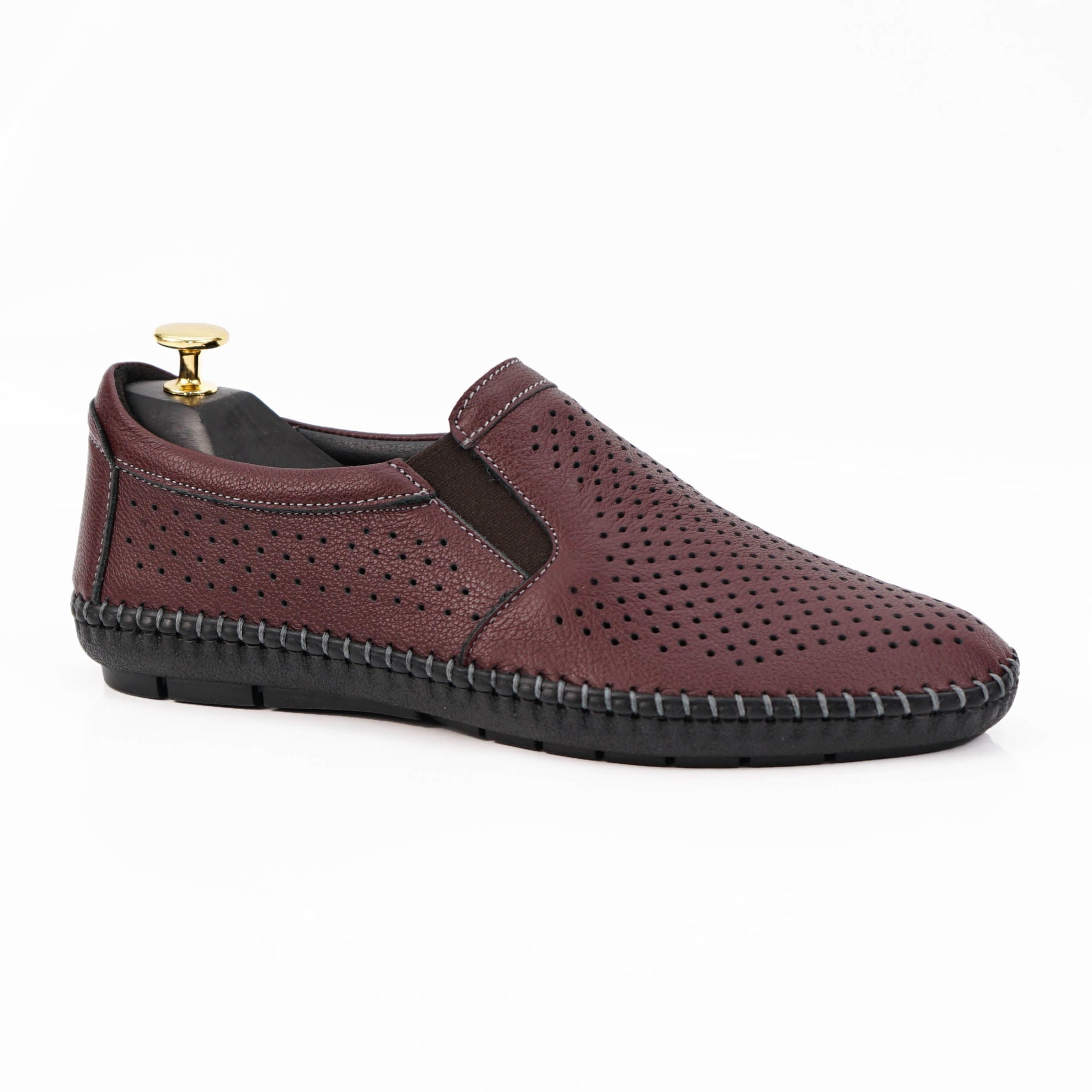 Mocasini Barbati Piele Naturala 600 Visiniu