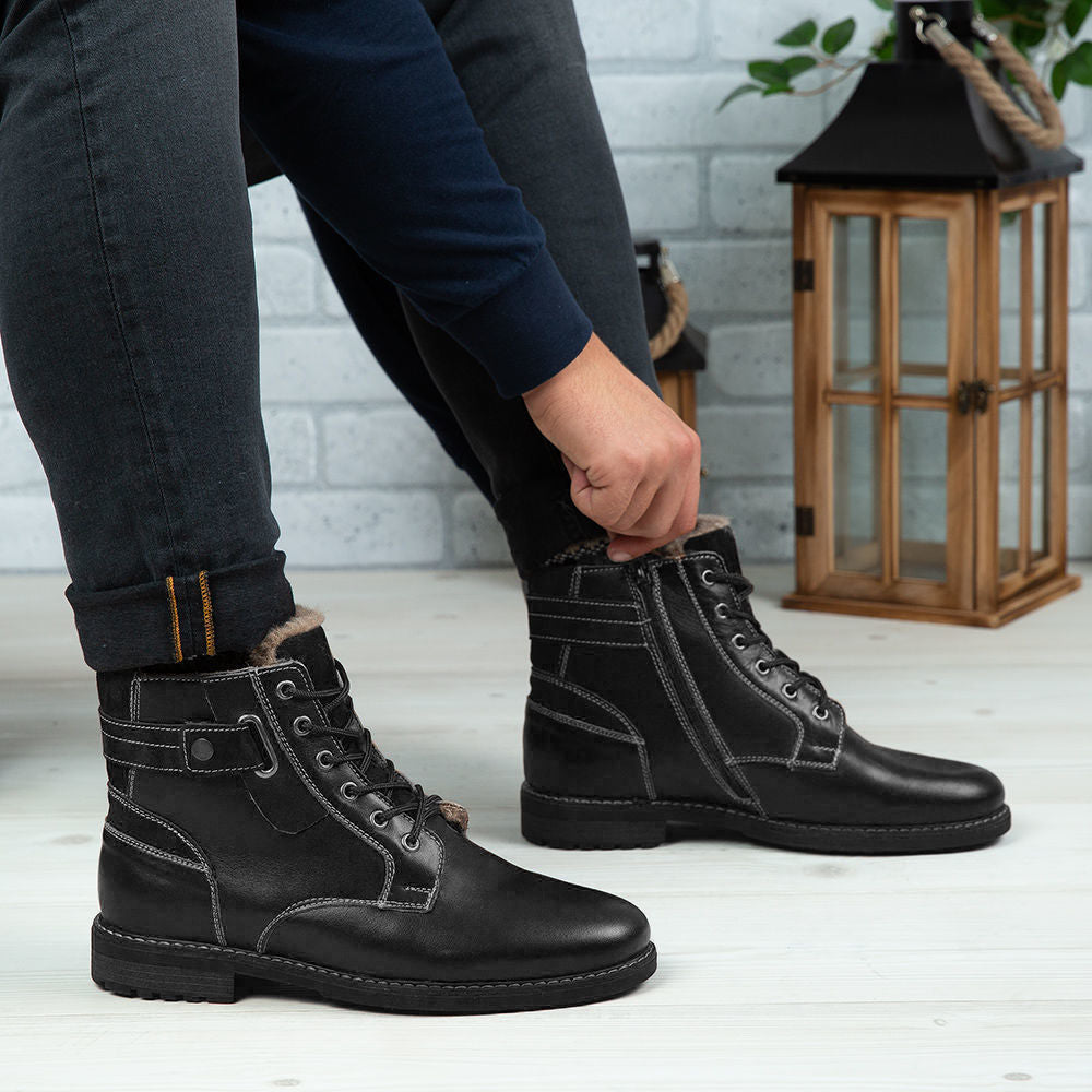 Ghete Barbati Piele Naturala C318 Negru