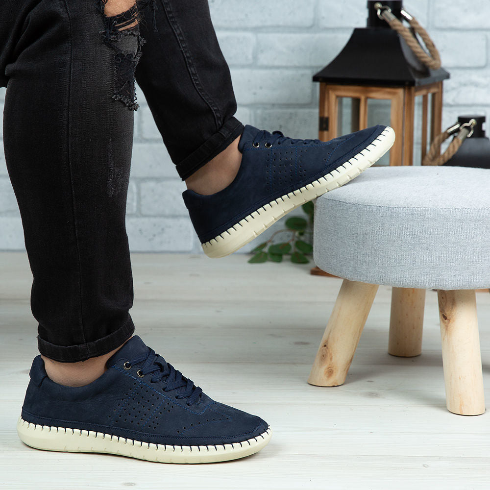 Pantofi Casual Barbati Piele Naturala 693 Blue